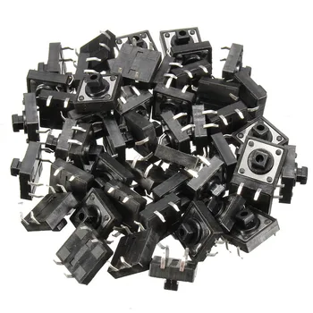 

50pcs TC-1212T 12 x 12 x 7.3mm Tact Tactile Push Button Momentary PCB Switch 12V 50mA High quality Favorable Price