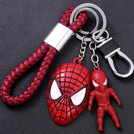 Мстители брелки для ключей ключи от машины ключ кулон Капитан Америка Бэтмен, Железный человек Человек-паук, многоцветные, брелки для ключей, подарок на день рождения - Цвет: D Spiderman
