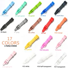 Multicolor 17mm 19mm Silicone Rubber Watch Band Straps For Men Women Watches Swatch Black White Navy Rubber Strap plastic buckle