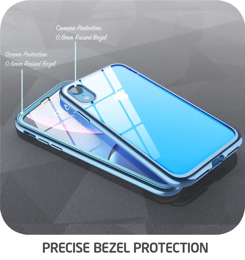 SUP чехол для iPhone XR 6,1 дюймов, чехол UB Electro, полный корпус, прозрачный, блестящий тонкий гибридный Чехол со встроенной защитной пленкой