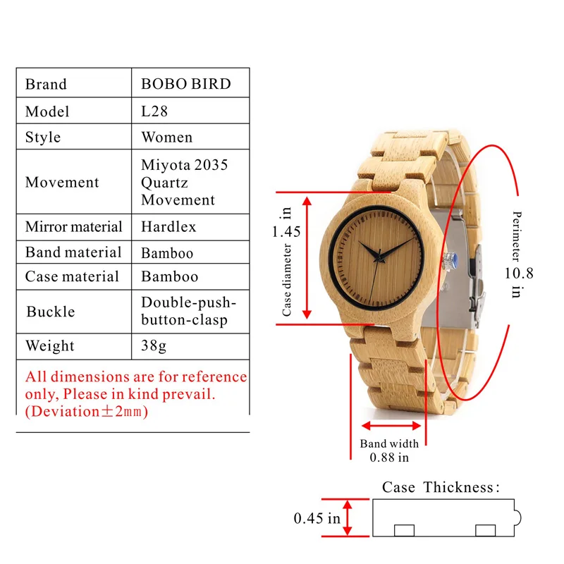 BOBO BIRD бренд Bamboo женские V-L28 часы ручной работы все бамбуковые женские-кварцевые часы с японским механизмом как подарок
