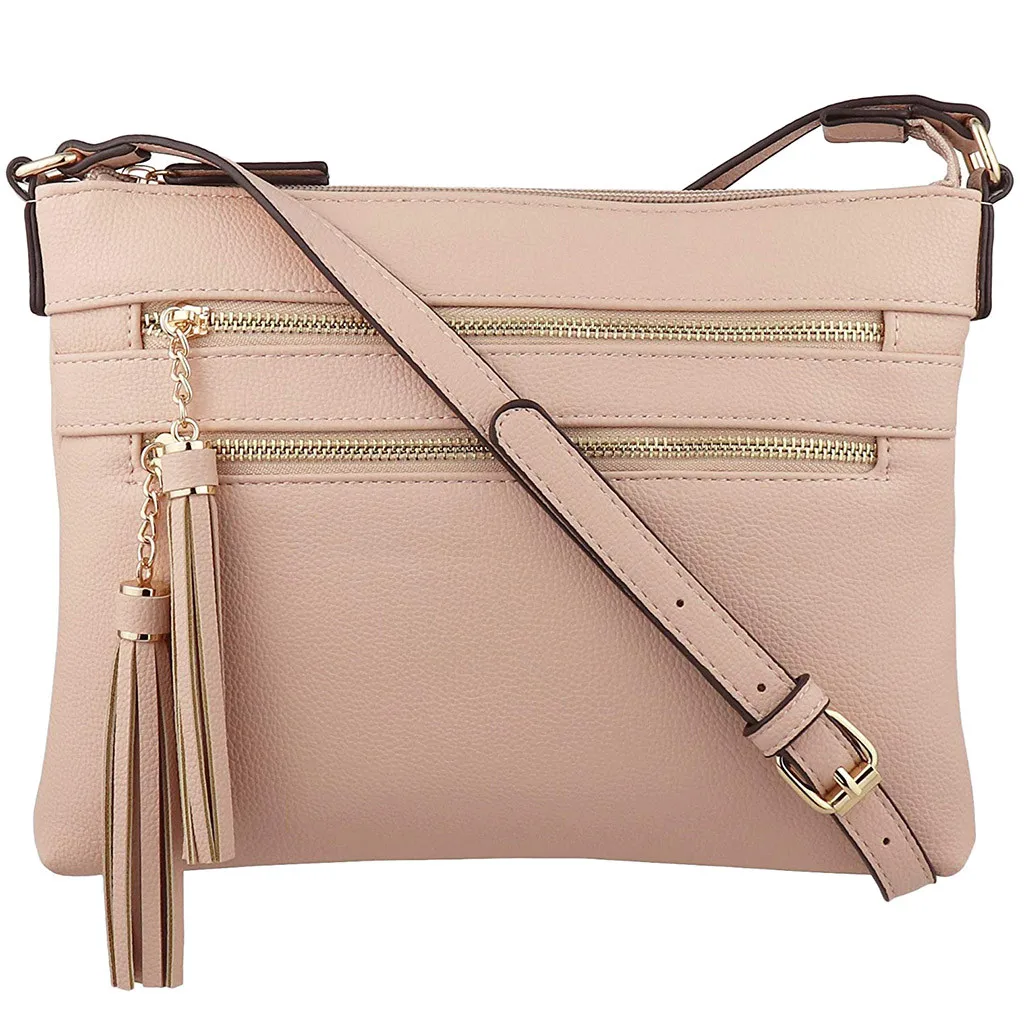 

OCARDIAN Bag Women Fashion Soft Satchels Zipper Messenger Bag Solid Color Tassel Shoulder Coin Phone Bag dropship apr5