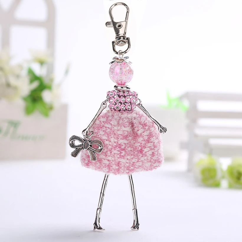 YLWHJJ brand New Women Doll bag Cute Keychain Girl Key Chain Handmade hot Car Pendant Style key ring Fashion Jewelry wholesale - Image 5