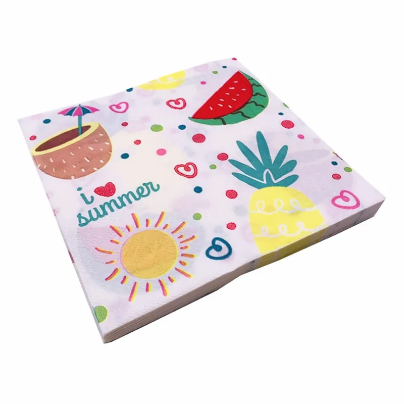 

Pineapple Paper Napkins Hawaii Birthday Party Decorations Adults Watermelon Coconut Fruit Party Paper Towel Summer Wedding Decor