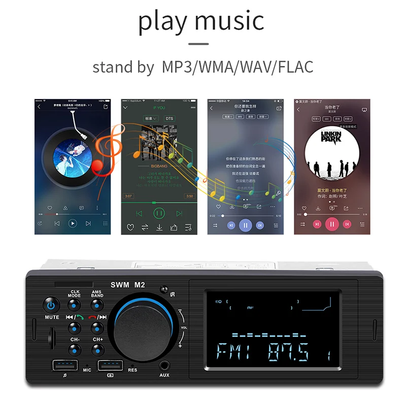 M2 автомобильный Радио авторадио Кассетный плеер 12 в Bluetooth аудио mp3 телефон