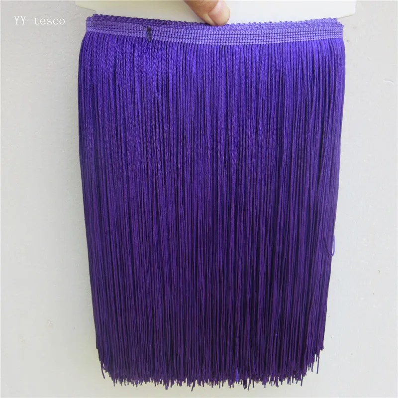 10 ярдов 30 см длинные кружева бахрома отделка полиэстер кисточка бахрома отделка для Diy латинское платье сценическая одежда аксессуары кружевная лента - Цвет: Purple