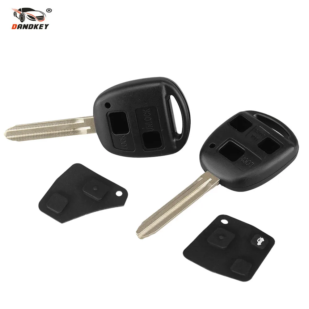 

DANDKEY With Rubber pad Remote 2/3 Buttons Key Case Styling Cover Shell For TOYOTA CAMRY RAV4 Corolla PRADO YARIS Dropship