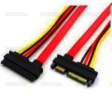 10pcs-200pcs SATA Extended Data Cable With Power Line Male To Female 7+15 Hard Disk Copper Material