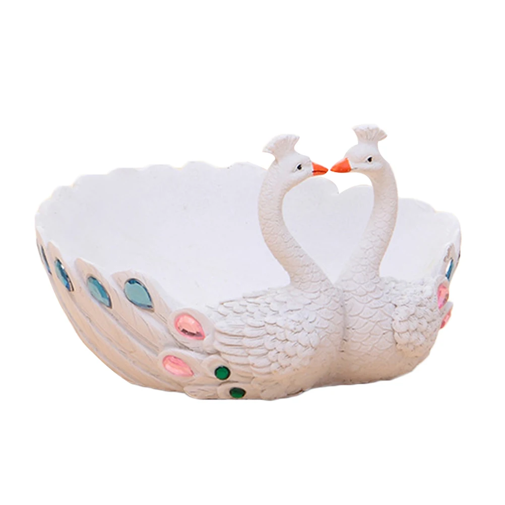 

1 Pc Two Heads Peacock Pot Resin Succulent Plant Pot Flower Pot Container Bonsai Pots For Home Balcony Cafe (White)