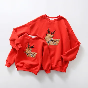 

Mommy and Me Mother Daughter Clothes Spring Winter Thicken Deer Mom Child Pullover Family Matching Outfits Best Friends Shirt