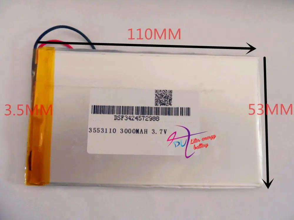 best battery brand rechargeable batteries 3.7V 3000mah polymer lithium Li-ion for tablet pc 7 inch MP3 MP4 3553110 | Электроника