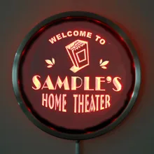 rs-ph-tm Custom LED Neon Round Signs 25cm/ 10 Inch – Personalized HOME THEATER Sign RGB Multi-Color Remote Wireless Control
