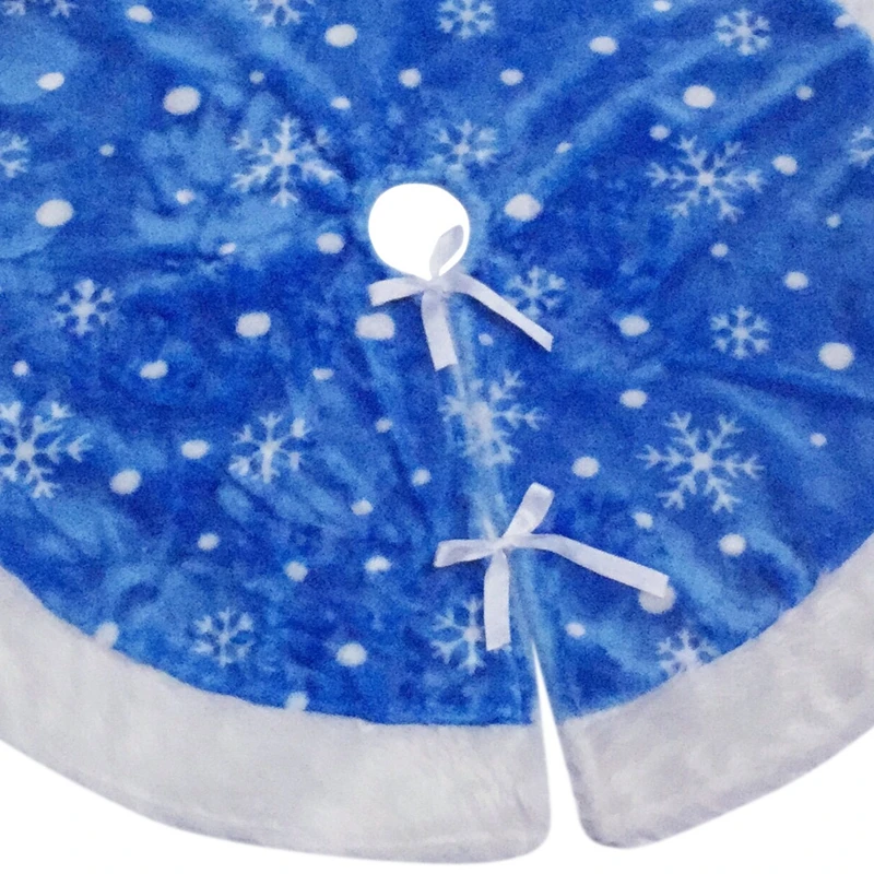 Юбки для рождественской елки синий коврик со снежинками Рождественская елка Рождественские украшения для дома на открытом воздухе вечерние юбки для елки