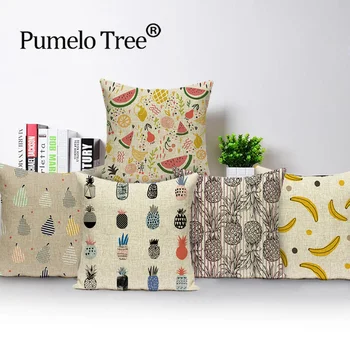 

Ananas Decoration Home Pillow Case Interesting Fruit Cushion Cover Pineapple Linen 45 x 45 Custom Living Room Throw Pillows Case