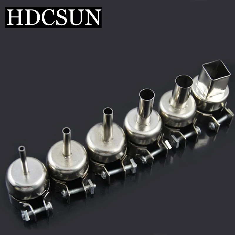 

Free Shipping 6pcs/lot Round BGA Nozzle 3/4/5/8/10/12mm universal 858 BGA soldering station HOT AIR GUN for AOYUE ATTEN SAIKE