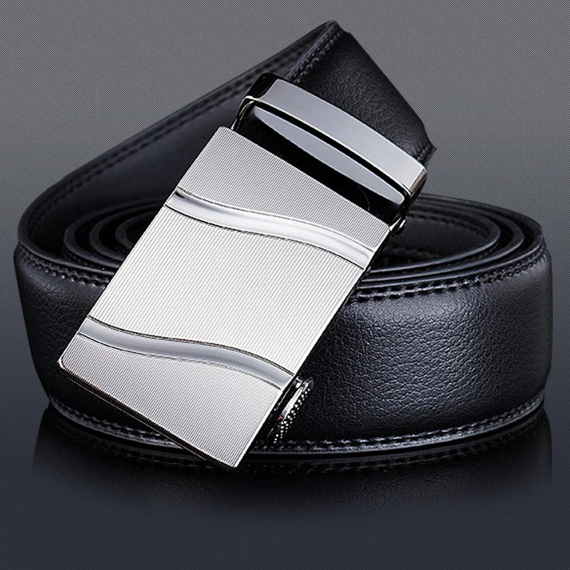 

Famous Men Automatic Buckle Brand Designer Leather Belts Cowskin Luxury Automatic Buckle Leather Belt Alloy Buckle Men Waistband