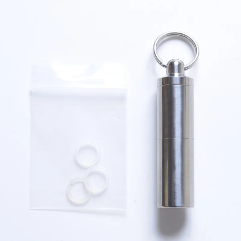 Открытый Pure titanium Pill бутылки медицины выживания Водонепроницаемый Алюминий Танк мини EDC случаях матчи отдых Шестерни с коробкой