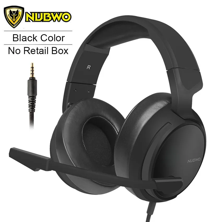 NUBWO N12 PS4 игровая гарнитура лучшие PC Gamer casque Стерео Игровые наушники с микрофоном для нового Xbox One/ноутбука/nintendo Switch - Цвет: Black No Retail Box