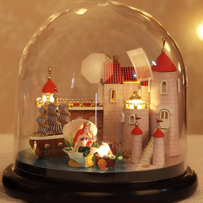 DIY МОДЕЛЬ Миниатюрный Кукольный дом Кукольный домик с мебелью светодиодный 3D деревянный дом игрушки для детей ручной ремесел B013 # E