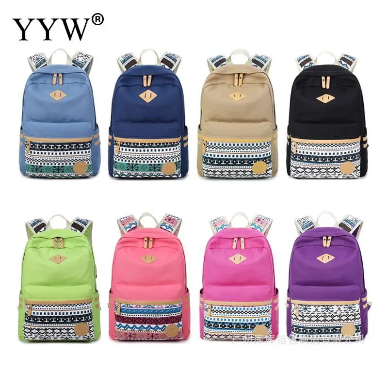

New Design Women Canvas Backpacks Fashion Korean Design Women Backpack Large Capacity cute backpack computer schoolbags