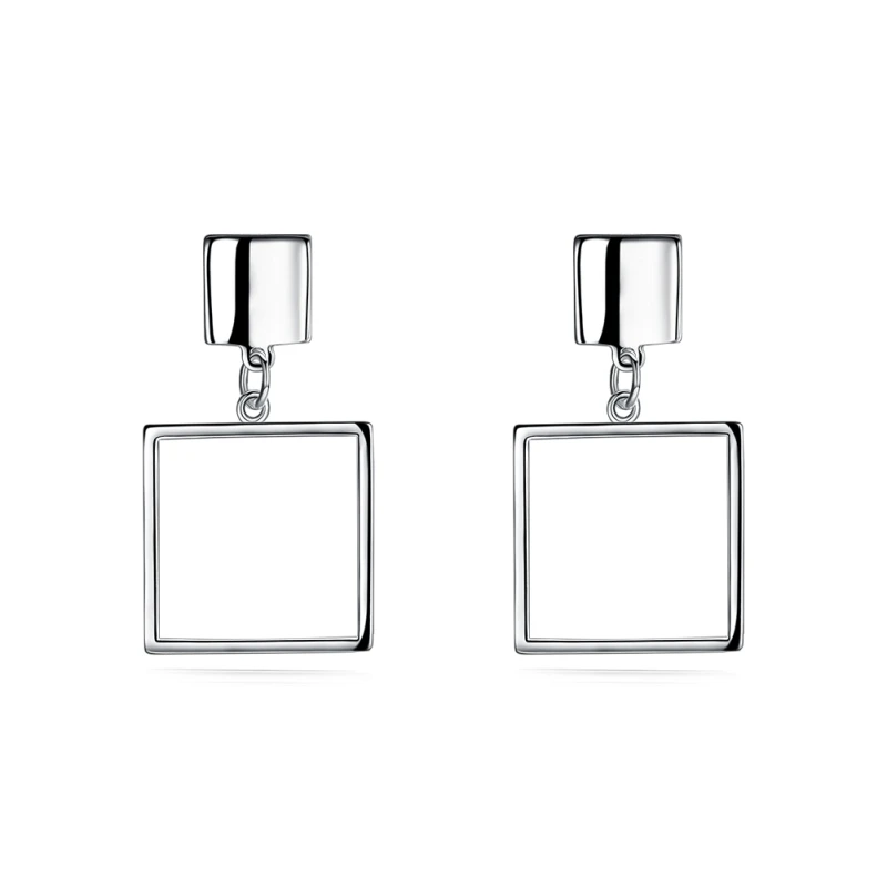 

Garilina fashion Simple silver Square earrings for women E2205