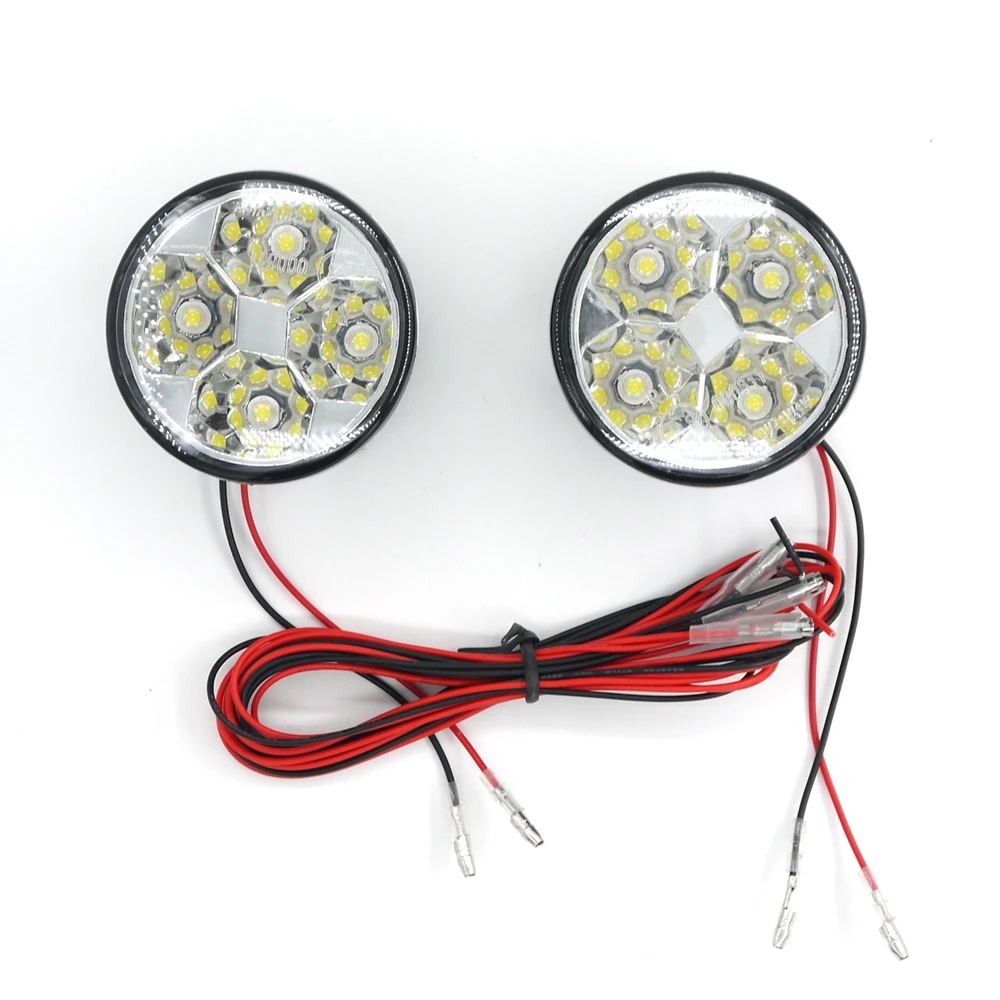 Eonstime 2pcs 12V White 4LED 4W Car Auto Daytime Running Fog Light DRL LED Driving font