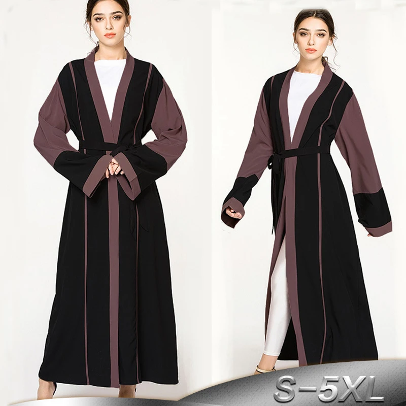 

Plus Size 2019 Abaya Dubai Kimono Kaftan Islam Muslim Dress Abayas Women Long Cardigan Robe Hijab Dress Turkish Islamic Clothing