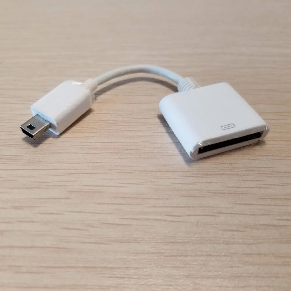 

D28 Micro USB Male Adapter to 30Pin Female Data Exrension Transfer Cable Converter White