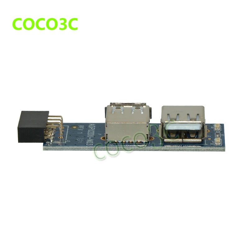Материнская плата usb хаб 9pin в 2 порта USB 0 10pin гнездовой разъем двойной A порт|usb header