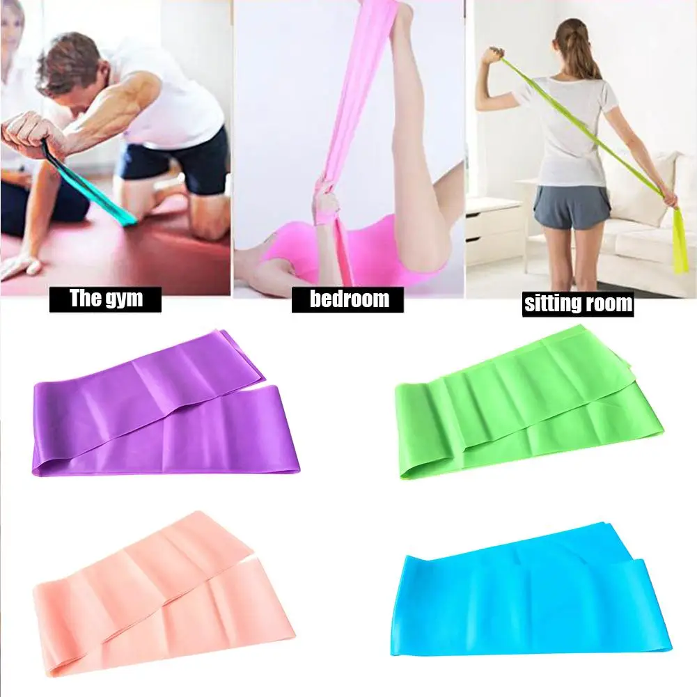 Rubber Muscle Building Dance Resistance Exercise Band Fitness Elastic Yoga Pilates Training Strap for Exercise Stretch Belt