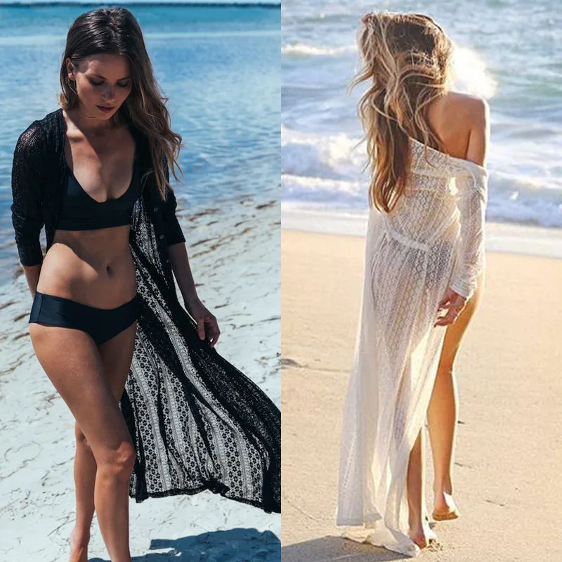 

2017 New Arrive Women Bikini HOT Summer Beach Cardigan Kaftan Dress Swimwear Beachwear Bikini Cover Up Long Dress