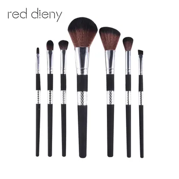 

Pro 7pcs Makeup Brushes Set Powder Foundation Eyeshadow Make Up Brushes Cosmetics Soft Synthetic Hair With PU Leather Case