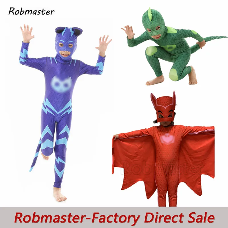 Buy Boys Girls Cartoon Hero Catboy Gekko Cosplay Masks Tail Costume