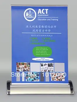

Free Shipping Retractable Table Top Banner Stand with A3 Size Pull Up Banner