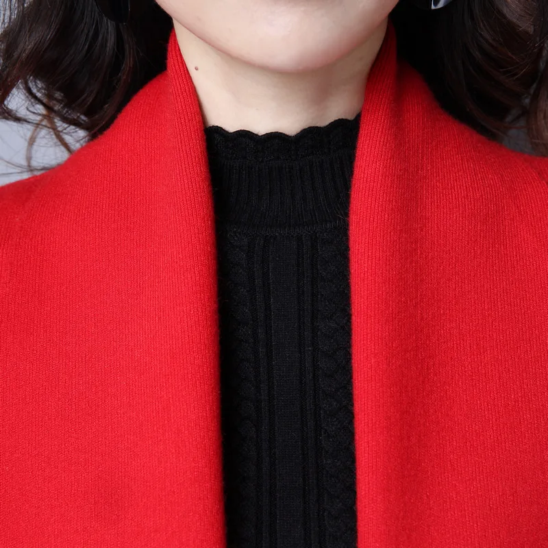 Stylish Women's Knitwear Cardigan Coat with Fashionable Striped Tassel Scarf Collar – Long and Thick Warm Sweaters for Women image 5
