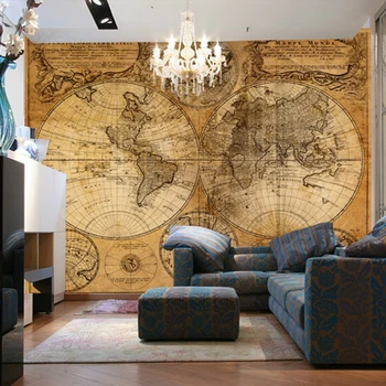 

beibehang Custom large mural hotel bedroom living room TV background wallpaper vintage nautical world map wallpaper