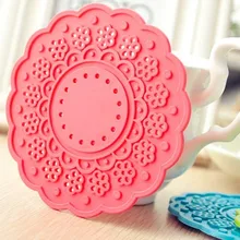 Кружевные украшения коврик Силикагель Coaster Теплоизоляция Pad скольжению колодки 10 шт./лот