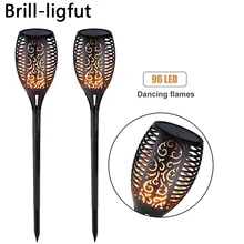 Солнечный 96 Светодиодный светильник с пламенем водонепроницаемый газон танцующий мерцающий фонарь светильник s садовый светильник наружный садовый дорожка украшение ландшафтный светильник