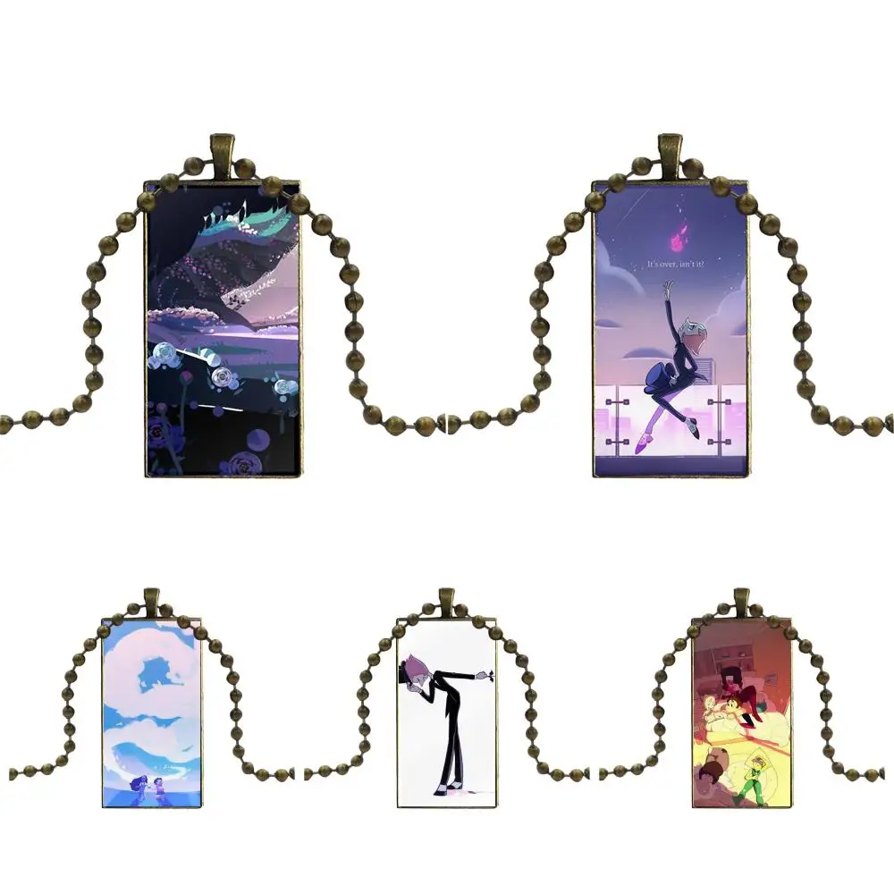 Popular Cartoon Steven Universe For Girls Gift Bronze Color Glass Cabochon With Rectangle Shaped Pendant Choker Necklace | Украшения и