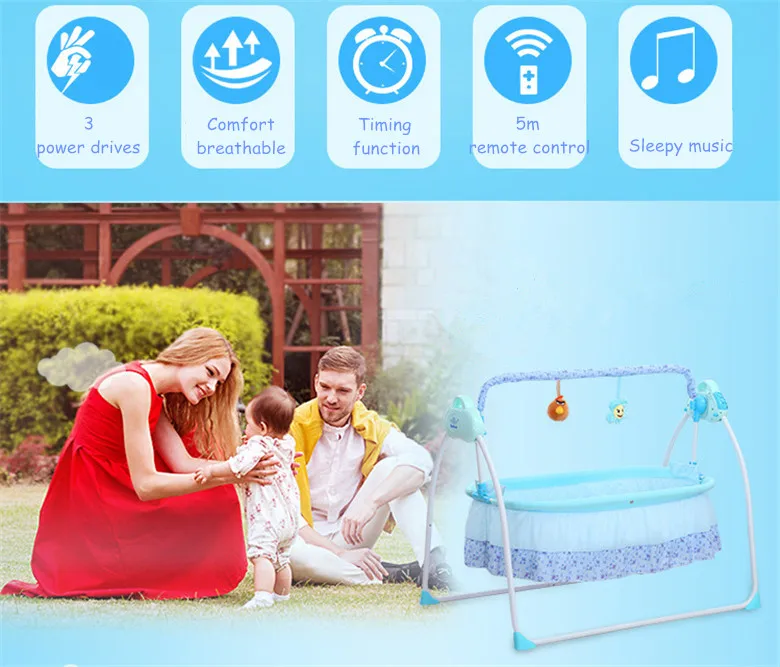 Расширенная версия многофункциональная детская кроватка Интеллектуальная электрическая портативная детская кроватка Bluetooth музыкальная Колыбель Сонная Cuna Para Bebe