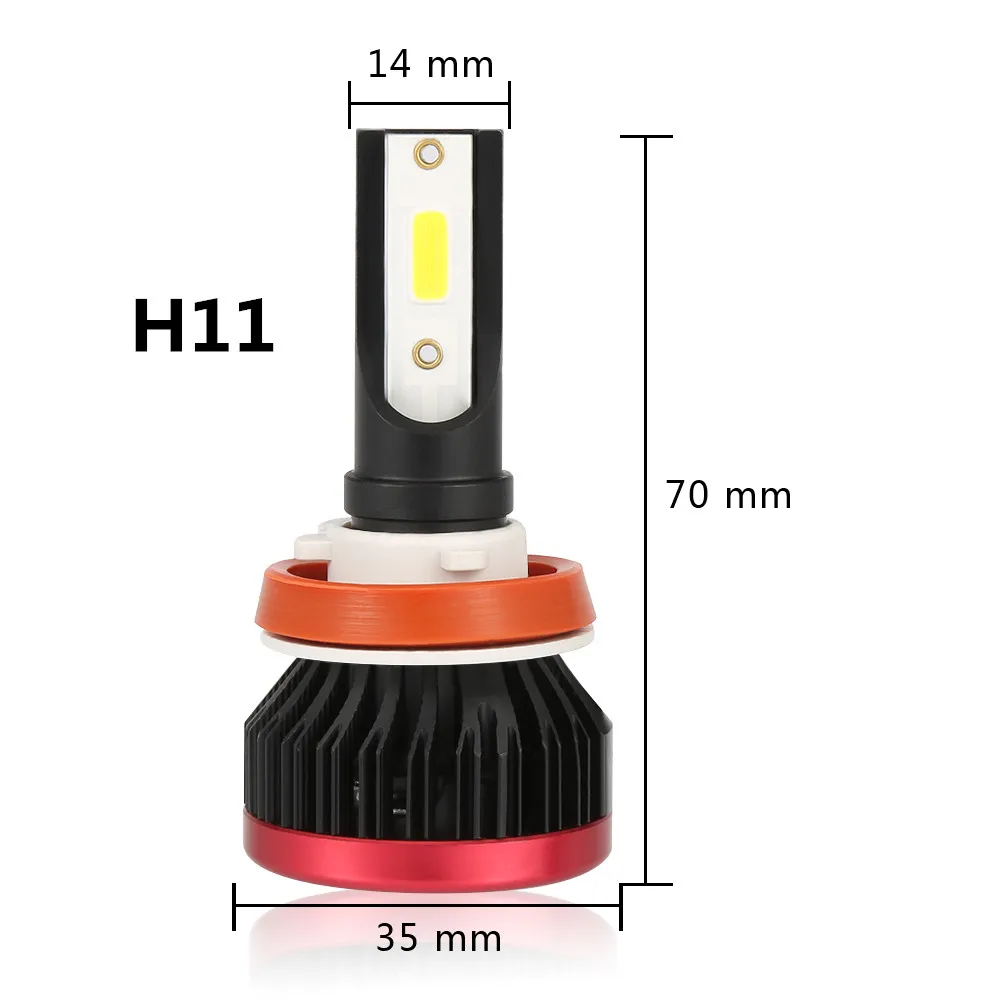 2pcs Car LED Super Mini H4 Headlight 72W 8000LM LED Car Spot Bulbs Conversion Kit Lamps for Auto Headlamps H7 9005 9006 H11