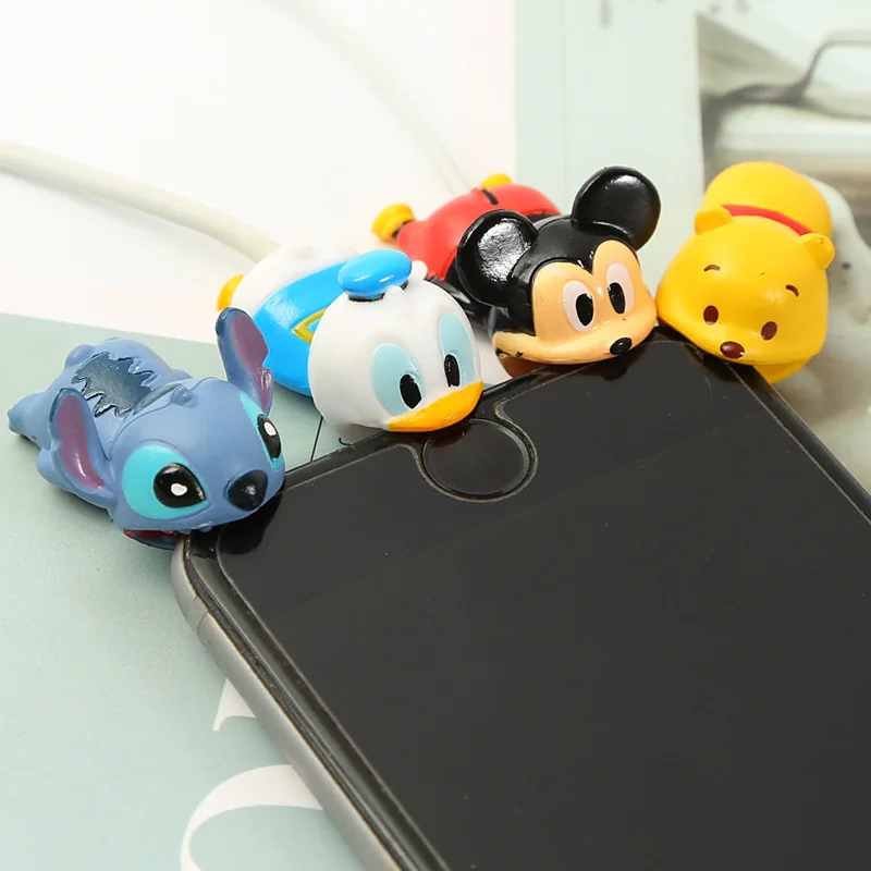 

Dropshipping Stitch Donalde Micky Mouse Cable Bite Cosplay Accessory Protects Animals Chompers USB Protective Case Smart cover