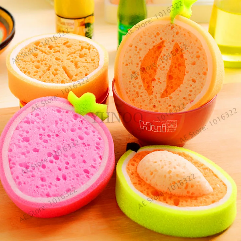 

1Pcs Bath clean sponge Brush Fruit bath cotton sponge Bathroom Kitchen Supplies Housecleaning Tools