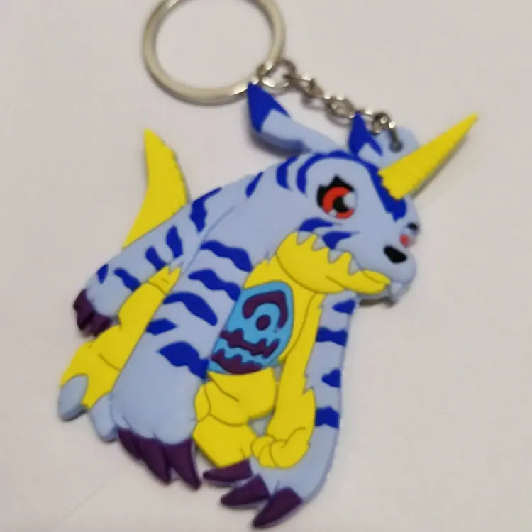 Digital Monster cartoon PVC Agumon Piyomon Patamon Tailmon cute funny silicona para llaves colgante Jewelry llaveros