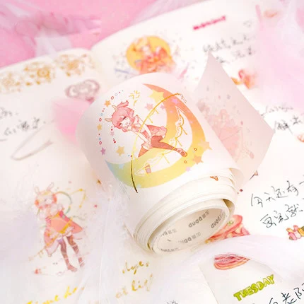 

5cm*5m Original Kawaii Cartoon Magic girl Sweetheart girl Anime girl Decoration Washi Tape DIY Planner Scrapbooking Masking Tape