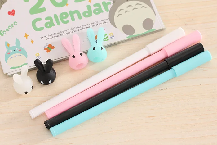 0,5 мм милые кавайные Пластиковые Гелевые Ручки прекрасный мультфильм кролик ручка для детей письма подарок корейский канцелярские принадлежности