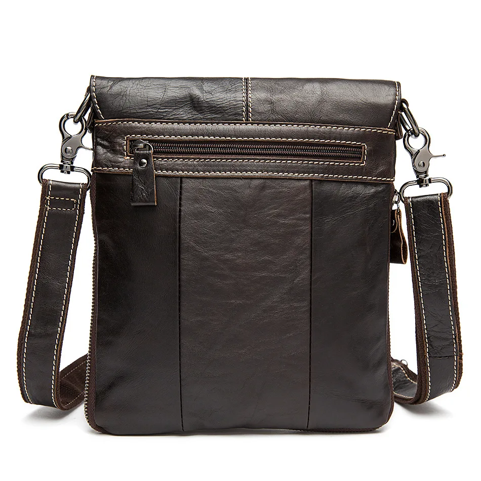 Factory direct Genuine Leather Men Bags casual soft surface solid color Messenger bag flip vertical shoulder bags
