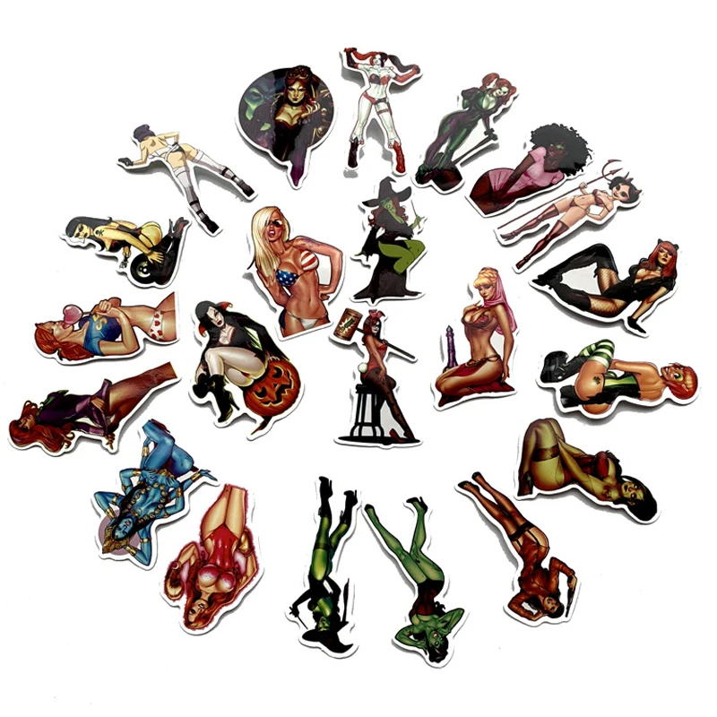 70 قطعة الكتابة على الجدران ملصقا ندف المبتذلة الأزياء مثير فتاة ملصق لعب ل سكيت محمول الدراجة حقيبة الأمتعة سيارة للماء