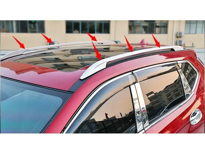 DIY Aluminum silver roof rack side rails luggage carriers bar for nissan Rogue x trail 2014 2015