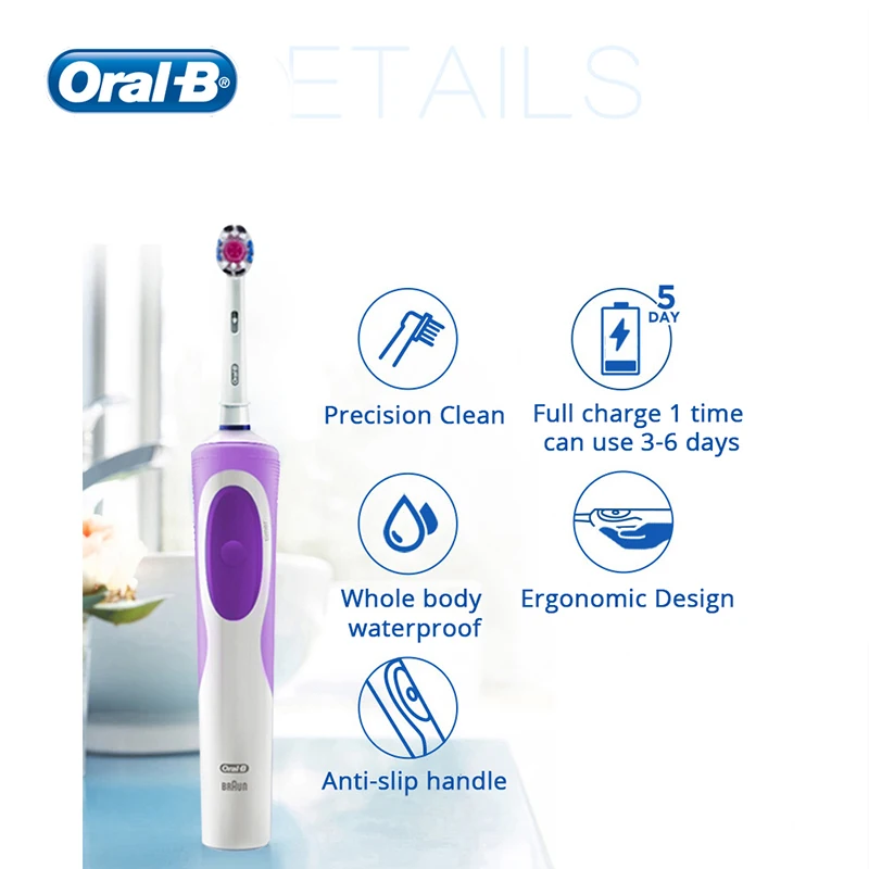 Authentic Oral B Vitality Electric Toothbrush 3D WhitenTeeth Inductive Rechargeable Tooth Brush Replaceable Brush Heads Authentic Oral B Vitality Electric Toothbrush 3D WhitenTeeth Inductive Rechargeable Tooth Brush Replaceable Brush Heads